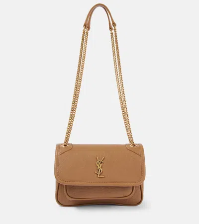 Saint Laurent Niki Mini Leather Shoulder Bag In Brown