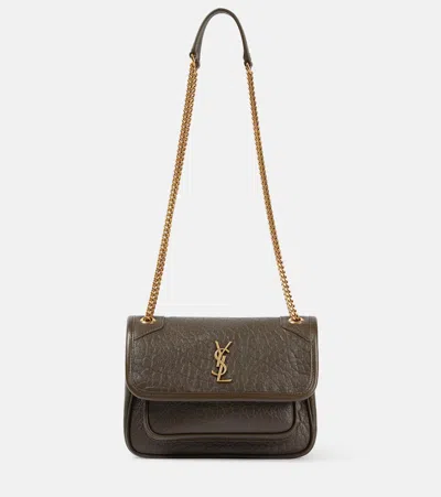 Saint Laurent Niki Mini Leather Shoulder Bag In Green