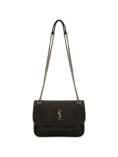 Saint Laurent Niki Mini Shoulder Bag In Grained Lambskin In Black