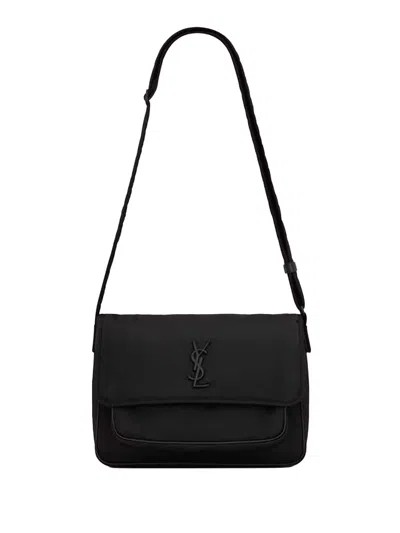 Saint Laurent Niki Nylon Messenger Bag In Black