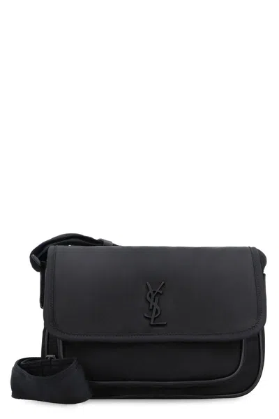Saint Laurent Niki Nylon Messenger Small Bag In Black