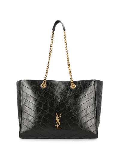 Saint Laurent Niki Medium Leather Shoulder Bag In Black