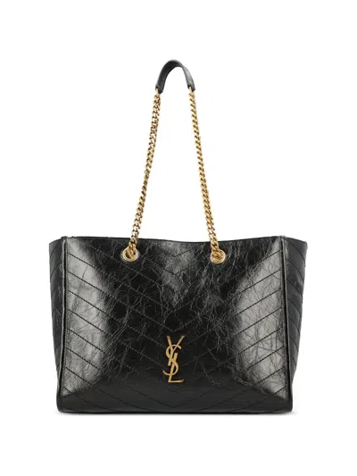 Saint Laurent Niki Quilted Tote Bag In Black