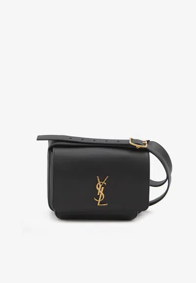 Saint Laurent Niki Saddle Leather Crossbody Bag In Black