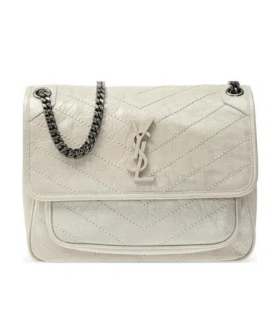 Saint Laurent Niki Shoulder Bag In White