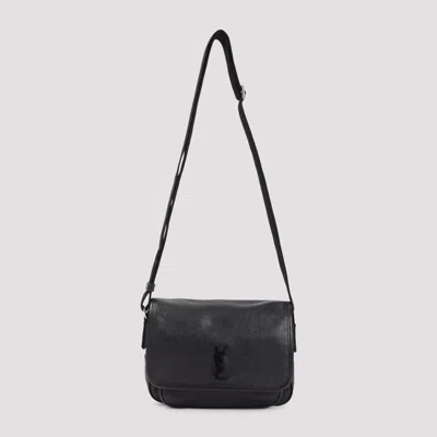 Saint Laurent Niki Small Messenger Bag In Grainy Leather In Black