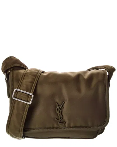 Saint Laurent Niki Small Nylon Messenger Bag In Green