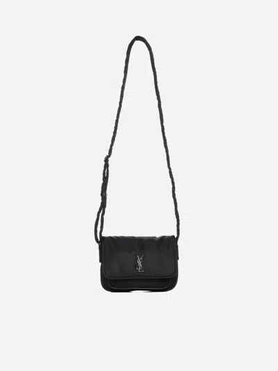 Saint Laurent Niki Small Nylon Messenger Bag In Nero Nero