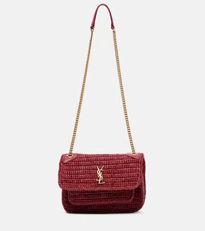 Saint Laurent Niki Small Raffia-effect Shoulder Bag