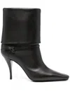 Saint Laurent Niki Smooth Leather Ankle Boots Shoes In Black