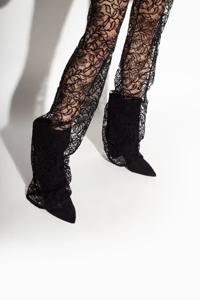 Saint Laurent ‘niki' Suede Ankle Boots In Black
