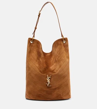 Saint Laurent Niki Suede Bucket Bag In Brown