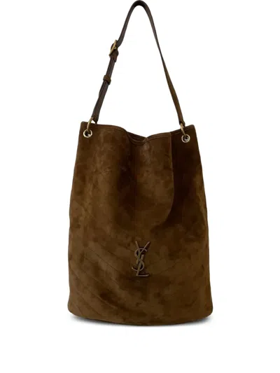 Saint Laurent Niki Suede Tote Bag In Brown