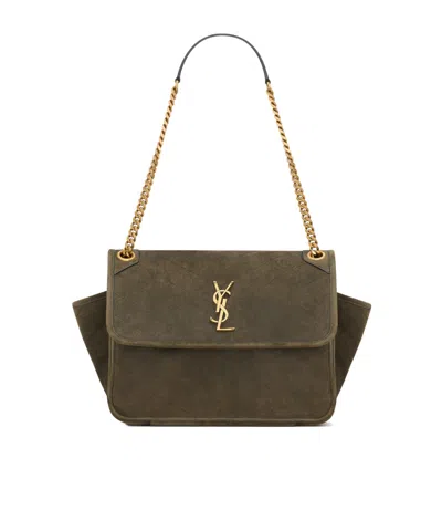 Saint Laurent Niki Tripouch Shoulder Bag In Light Musk