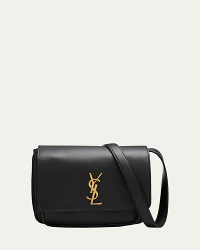 Saint Laurent Niki Ysl Flap Crossbody Bag In Calfskin In Black