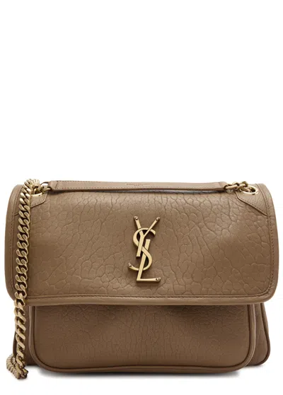 Saint Laurent Nikki Grained Leather Shoulder Bag In Brown