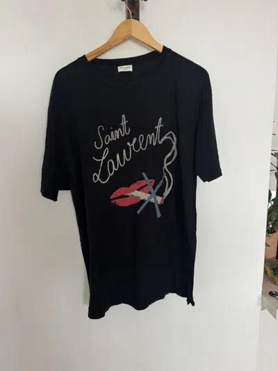 Pre-owned Saint Laurent No Smoking T In Black