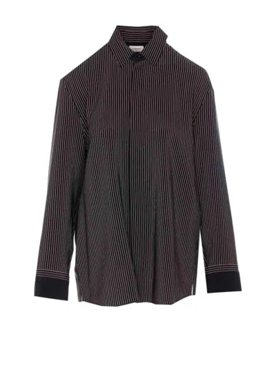 Saint Laurent Noir Craie Silk Shirts