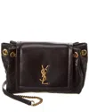 Saint Laurent Nolita Mini Leather Shoulder Bag In Black