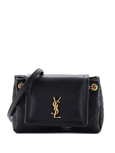 Pre-owned Saint Laurent Nolita Satchel Quilted Leather Mini Crossbody Bag In Black