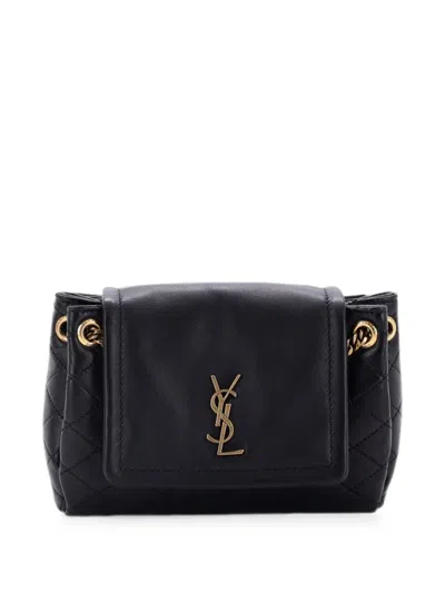 Pre-owned Saint Laurent Nolita Satchel Quilted Leather Mini Crossbody Bag In Black
