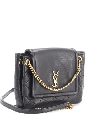 Pre-owned Saint Laurent Nolita Satchel Quilted Leather Mini Crossbody Bag In Black