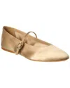 Saint Laurent Gio Satin Ballet Flats In Beige