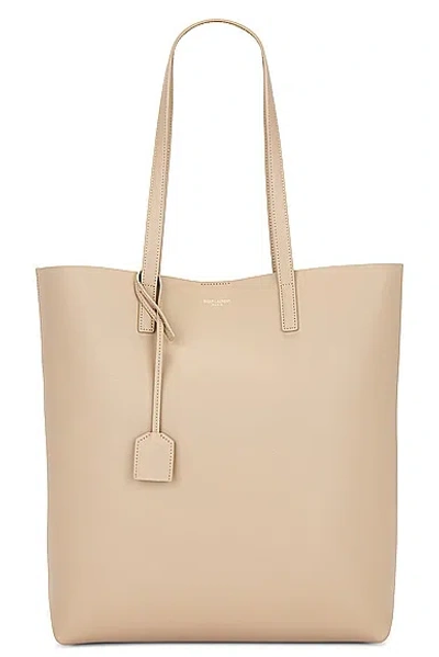 Saint Laurent North South Shopping Tote Bag In Dark Beige