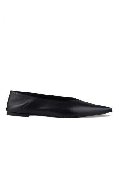 Saint Laurent Poppy Ballerina Flat In Nero