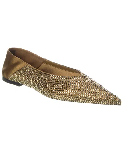 SAINT LAURENT SAINT LAURENT NOUR CRYSTAL EMBELLISHED WOOL & SILK FLAT