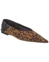 Saint Laurent Nour Leopard-print Leather-trimmed Mules In Brown