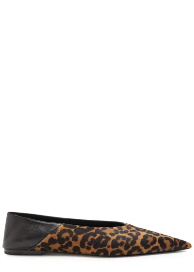 SAINT LAURENT SAINT LAURENT NOUR LEOPARD-PRINT CALF-HAIR FLATS