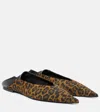 Saint Laurent Nour Leopard-print Leather-trimmed Mules In Multicoloured