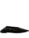 Saint Laurent Nour Pointed-toe Leather Mules In Black