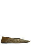 Saint Laurent Nour Slippers In Satin Crepe And Rhinestones
