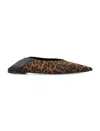 Saint Laurent Brown Ballerinas With Leopard Motif And Foldable Buttress In Fabric Woman In Animal Print