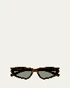 Saint Laurent Nova Acetate Cat-eye Sunglasses In Shiny Medium Havana