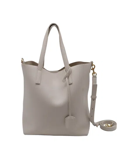 Pre-owned Saint Laurent N/s Shopping Tote Bag In Neutral