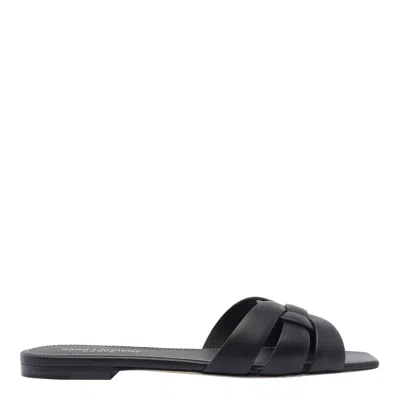 Saint Laurent Nu Pieds Tribute Sandals In Black