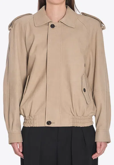 SAINT LAURENT NUBUCK BOMBER JACKET