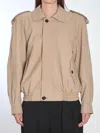 Saint Laurent Nubuck Bomber Jacket In Grey
