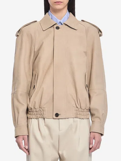 SAINT LAURENT NUBUCK BOMBER JACKET