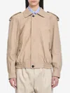 Saint Laurent Nubuck Bomber Jacket In Neutral