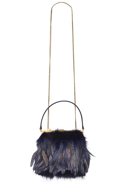 Saint Laurent Nuit Blanche Chain Bag In Blue