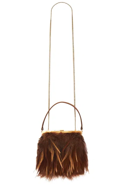 Saint Laurent Nuit Blanche Chain Bag In Brown