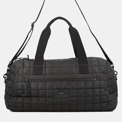 Pre-owned Saint Laurent Nux Duffle Bag Quilted Black Nylon
