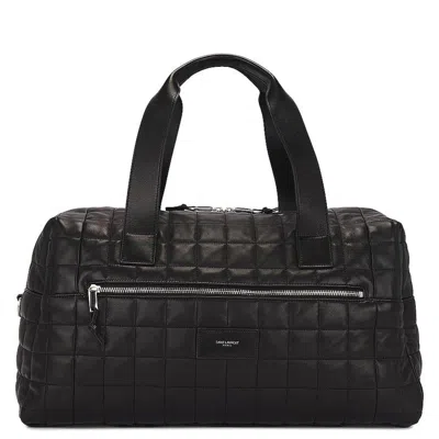 Saint Laurent Nuxx L Padded Leather Duffle Bag In Black