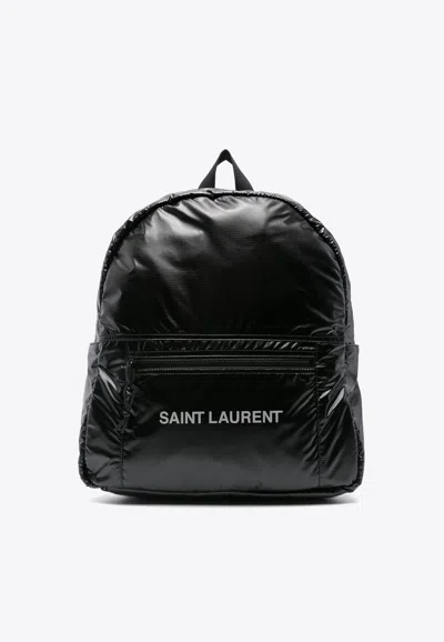 Saint Laurent Nuxx Logo Backpack In Black