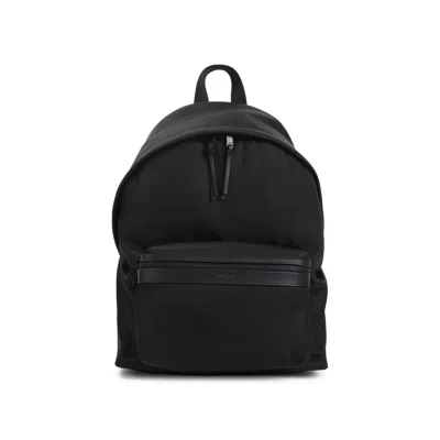 Saint Laurent Nylon And Leather Backpack Bag In Black