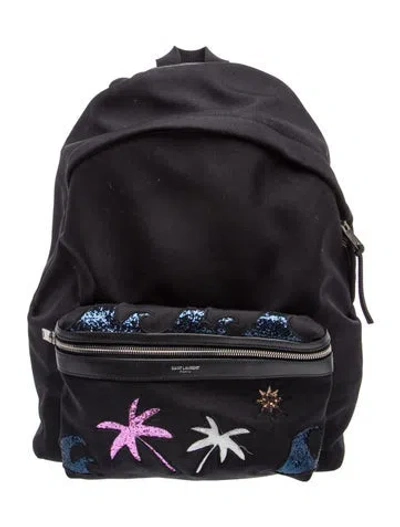 Pre-owned Saint Laurent Nylon Backpack In Black